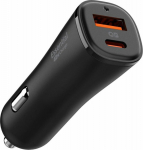 Autolaadija adapter ArcStation Essential 48W, USB + USB-C, must, Spigen