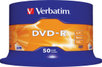 Verbatim DVD-R, General, 16X, 4.7GB, Branded Matt Silver,50 Pack