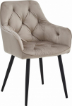 Leobert YORK chair - dark beige velvet / black legs x 1