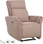 Recliner armchair HEIDY with electric mechanism, light brown