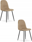 Leobert PADVA chair - velvet brown / black legs x 2