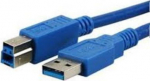 MediaRange Anschlusskabel USB 3.0 Stecker A/B 5m blue
