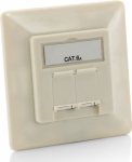 Equip Cat6a Unterputzdose+front panel 2xRJ45 45&deg;5Stk RAL1013