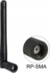 Delock WLAN 802.11 ac/a/b/g/n Antenna RP-SMA plug 2 dBi omnidirectional with tilt joint black