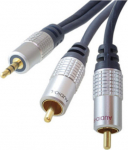 ShiverPeaks sp-PROFESSIONAL - 3.5mm - Male - 2 x RCA - Male - 1.5 m - Blau - Chrom