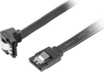 Lanberg SATA Data III (6GB/s) Cable 50CM Angled Metal Clips | CA-SASA-13CU-0050-BK