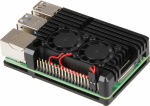 Raspberry Pi 4B aluminum case with dual fan - black JOY-IT