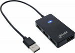 HUB USB InLine InLine&reg; USB 2.0 4-Port Hub, Type-A male to 4x Type-A female, black, 30cm