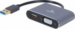 Station/replicator Cablexpert A-USB3-HDMIVGA-01 USB - HDMI - VGA Szary (A-USB3-HDMIVGA-01)