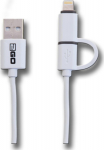 2GO 2in1 USB Lade-/Datenkabel f. Micro-USB & Apple 100cm ws