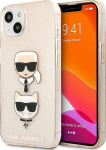 Karl Lagerfeld KLHCP13SKCTUGLGO Glitter Karl`s & Choupette Hardcase for iPhone 13 mini 5.4" / gold