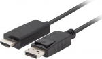 Lanberg | DisplayPort to HDMI Cable | CA-DPHD-11CC-0050-BK | DisplayPort Male | HDMI Male | DP to HDMI | 3 m