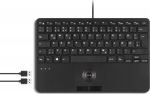 Keyboard Perixx Perixx PERIBOARD-526 H EN, wired mini USB keyboard, trackball, USB hub