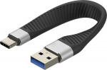 Kabel USB Techly USB-C - USB-C 0.12 m Czarny (ICOC USBC-FL-U322)