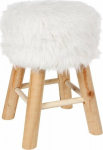 Atmosphera A stool with a small fur-like upholstery, universal seat in white color