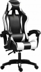 EXTRALINK GAMING FOTEL GAMINGOWY BIUROWY OBROTOWY KUBEŁKOWY CZARNO-BIAŁY G-526