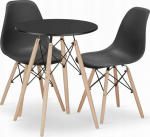 Leobert TODI round table set 60 czarny + 2 OSAKA chairs black
