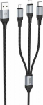 Kabel USB Hoco HOCO kabel 3w1 USB A do Lightning / Micro USB / Typ C 2.4A X102 1 m czarny