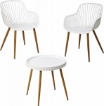 ProGarden BALCONY FURNITURE SET TABLE I 2 WHITE CHAIRS