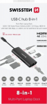 Swissten 8in1 USB-C Hub Aluminium USB-C 100W / HDMI 4K / LAN RJ45 / 2x USB-A / USB-C / SD / MICRO SD