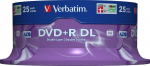 1x25 Verbatim DVD+R Double Layer 8x Speed, 8.5GB matt silver