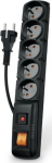 Power Strip Acar F5 Surge 5 sockets 1.5m black straight plug (W0104)