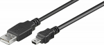 Wentronic Goobay 50767 USB 2.0 Hi-Speed cable, black, 1.8 m | Goobay | USB-A to mini-USB