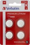 Verbatim LITHIUM BATTERY CR2032 3V 4, PACK CR2032, Single-use