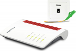 FRITZ! AVM FRITZ!Box 5530 Fiber - Wireless Router - GPON Terminal / Language map 3-Port switch - 1GbE, 2.5GbE, GPON, XGS-PON, AON - Wi-Fi 6 - Dual-Band - VoIP-phone adapter (DECT)