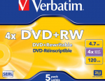 DVD+RW Verbatim 4.7GB 5pcs Pack 4x JewelCase silver retail
