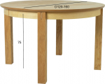 Dining table CHICAGO NEW D120/160xH75cm, oak