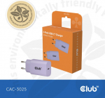 Club3D Lifestyle Ladeger&auml;t USB-C 30Watt, 2Stk lila retail