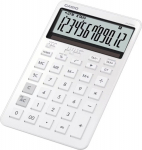 Lauakalkulaator Casio JW-200DQ-WE valge metall, 12-kohaline ekraan, tava- ja p&auml;ikesepatarei, Casio loogika