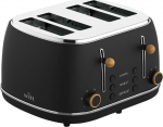Witt Premium Wood four-slice toaster, black