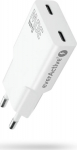 everActive Charger 2 x USB-C Quick Charge 4+ 30W SUPER SLIM white