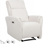 Recliner armchair HEIDY with electric mechanism, white
