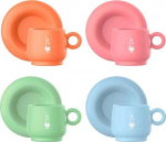 Bialetti Set 4 Tassen inkl. Untertassen mercato della frutta
