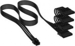 Corsair Premium Sleeved 4x SATA-Stromkabel, f&uuml;r Typ-5-Netzteil - schwarz
