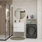 Metlex Bathroom Cabinet NINA NP WHITE Washing Machine Shelf Column 2 Bathroom Shelves