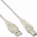 Cable USB InLine USB-A - USB-B 2 m Transparent (34518T)