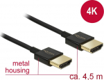 Delock Cable High Speed HDMI with Ethernet - HDMI-A male > HDMI-A male 3D 4K 4.5 m Active Slim High Quality
