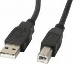 Cable USB Lanberg USB-A - USB-B 1 m Czarny (CA-USBA-10CC-0010-BK)