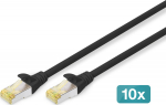 DIGITUS CAT 6A S/FTP Patchkabel, 10 St&uuml;ck, 2m, schwarz