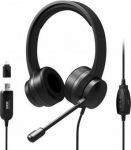Port Designs Headphones/Headset Wired, Head-Band Usb Type-A Black