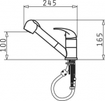 Pyramis Fido kitchen mixer grey concrete 090921838