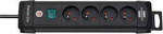 Brennenstuhl Premium surge protection power strip 4 jack 1.8 m czarna (1951144100)