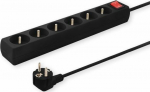 Savio surge protector power strip 6 sockets 5 m czarna (LZ-04)