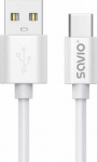 Kabel USB Savio USB-A - USB-C 3 m White (SAVKABELCL-168)