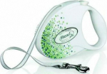 TRIXIE Flexi Dog leash Glam Splash Leaf white 3m