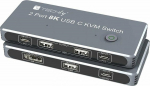 Switch Techly TECHLY KVM USB-C Switch 8K DisplayPort 1.4 2xUSB-C 3xUSB 2.0 (365528) - 46280610